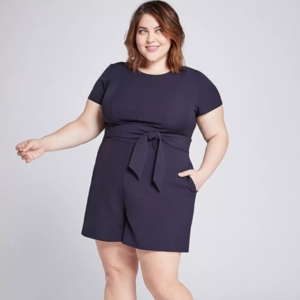 Lane Bryant Women's Lena Romper Size 20 Night Sky Blue NWT